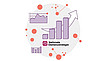Illustration mit Diagrammen und Graphen und dem Logo der Nationalen Demenzstrategie