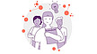 Illustration mit Menschen in einer Gruppe und dem Projektnamen "RoutineDeCM"